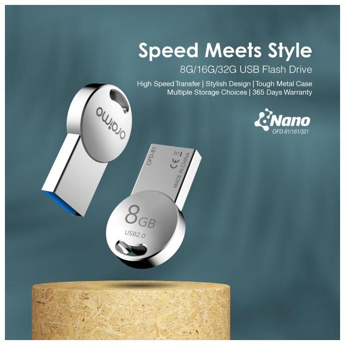 oraimo Nano 64G High Speed Transfer Flash Disk Drive with Clip